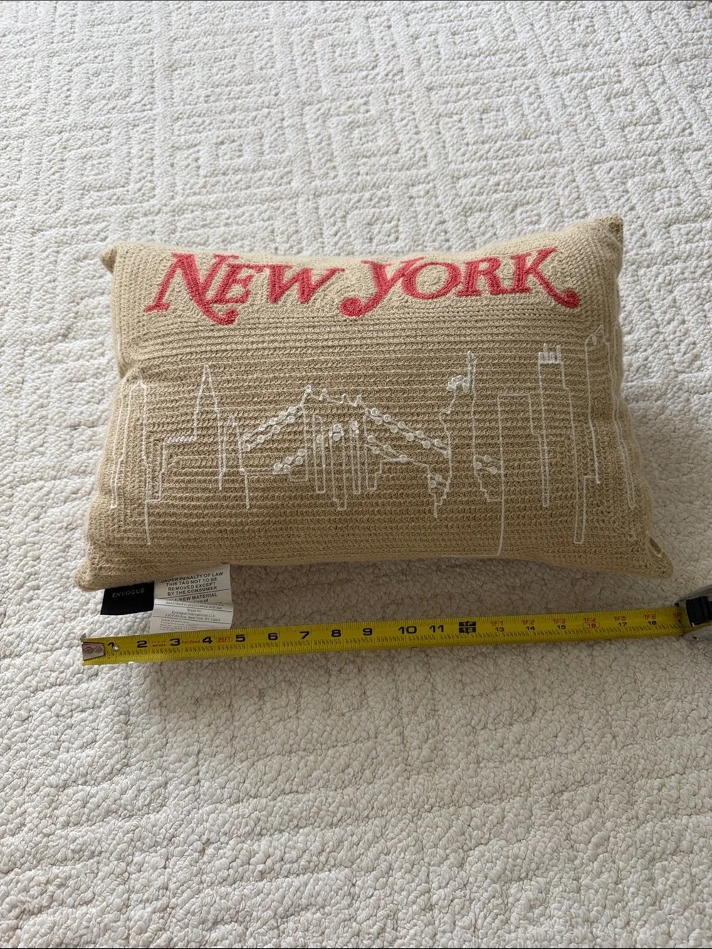 Envogue New York Embroidered Accent Pillow